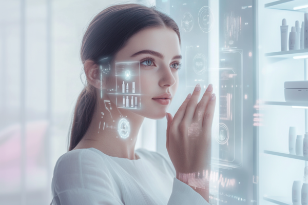 Kobieta robiąca zakupy online – nowoczesny e-commerce w branży kosmetycznej