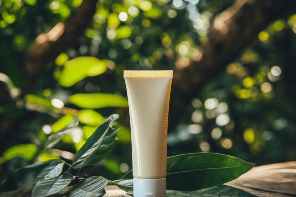 Ilustracja etykiety kosmetyku z certyfikatem "Vegan"