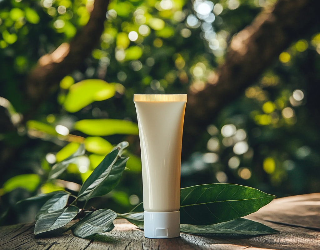 Ilustracja etykiety kosmetyku z certyfikatem "Vegan"